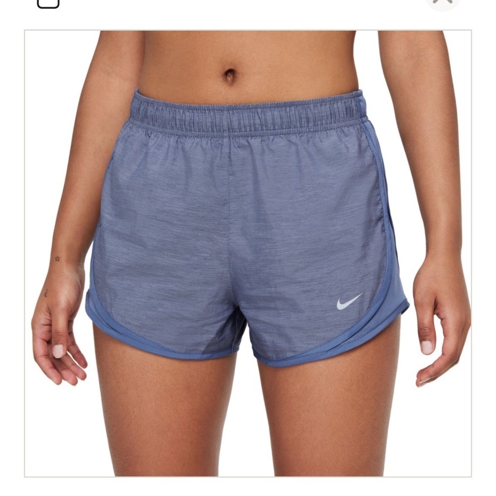 Nike Dri-FIT Tempo‎ Running Shorts Womens XL Blue Heathered Mesh Athletic XL